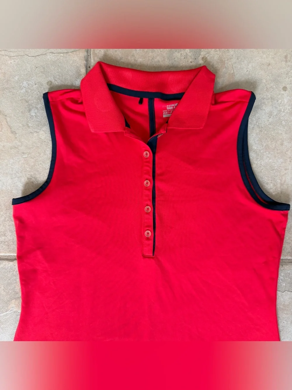 Nike Golf Women’s Dri-FIT Tour Performance Red Sleeveless Polo Shirt Size Small
